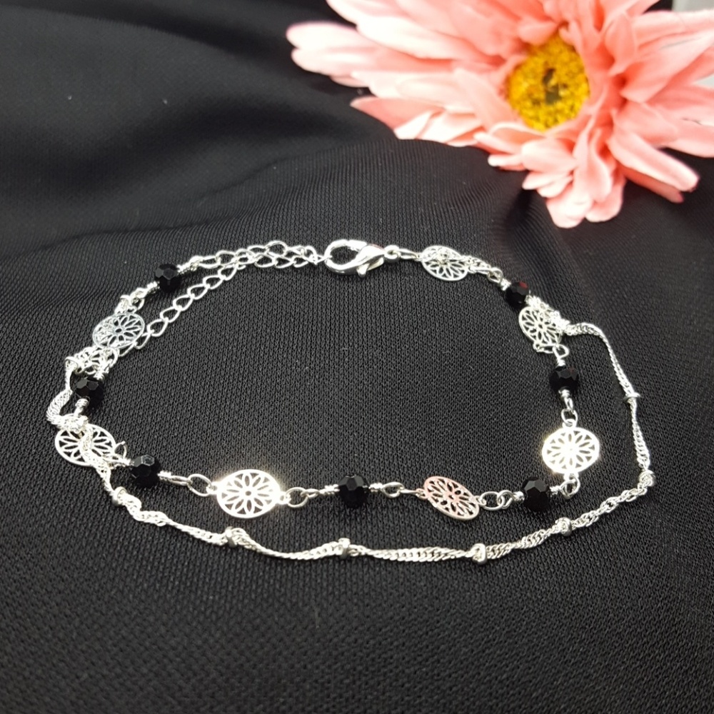 New without tags black double layer anklet